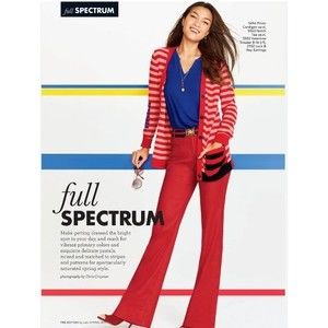 CAbi Style 5446 | Picnic Cardigan Summer Stripe Red & Pink | Size Medium